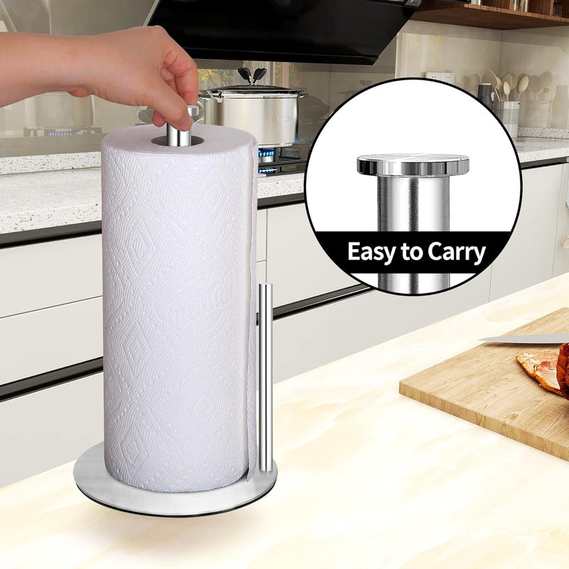 OBODING Paper Towel Holder Countertop, , Stainless Steel Kitchen Paper Towel Holder Stand for Kitchen Organization, Stainless Steel Paper Towel Holders for Standard and Large Rolls (Silver) - Image 4